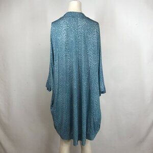 SLEEP BY CACIQUE - WOMEN'S 14/16 - SEAFOAM SHORT SLEEVE OPEN DRAPE CARDIGAN